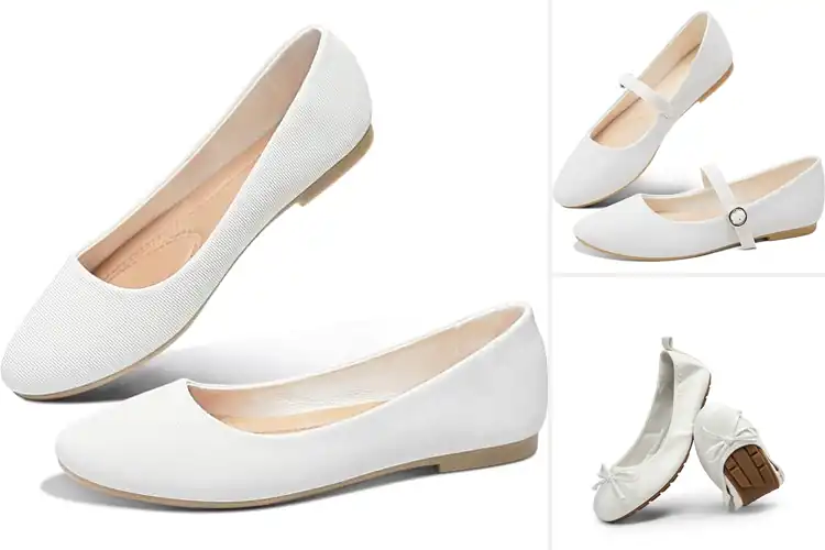 Detailed view of Best Flat Shoes White: 10 Stylish Picks for All-Day Comfort