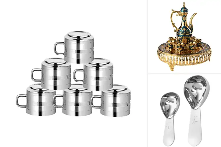Detailed view of Best Premium Silver Finish Coffee Sets